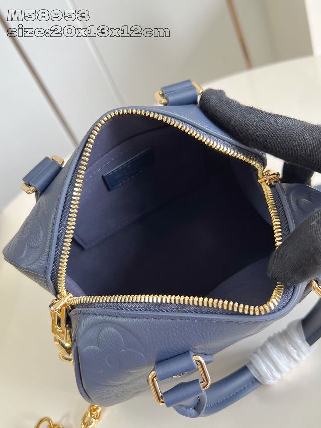 Louis vuitton original calfskin speedy 20 M58953 navy blue