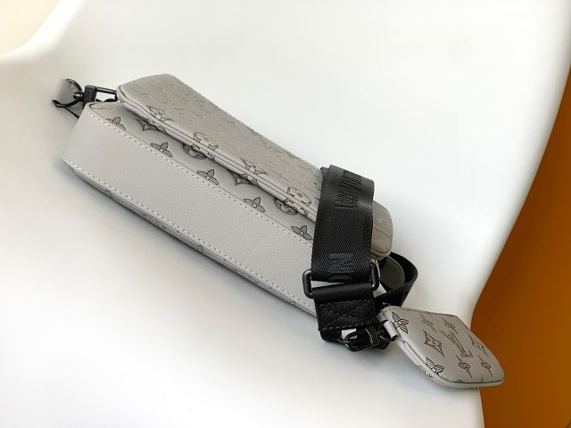 Louis vuitton original calfskin trio messenger bag M46603 grey