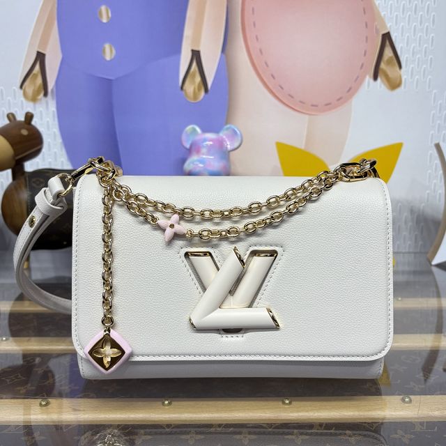 Louis vuitton original calfskin twist MM slim M14341 white