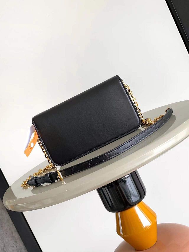 Louis vuitton original calfskin wallet on chain bloom M14564 black