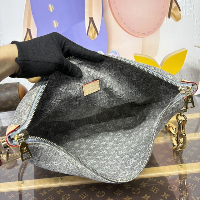 Louis vuitton original denim coussin hobo MM M13390 grey