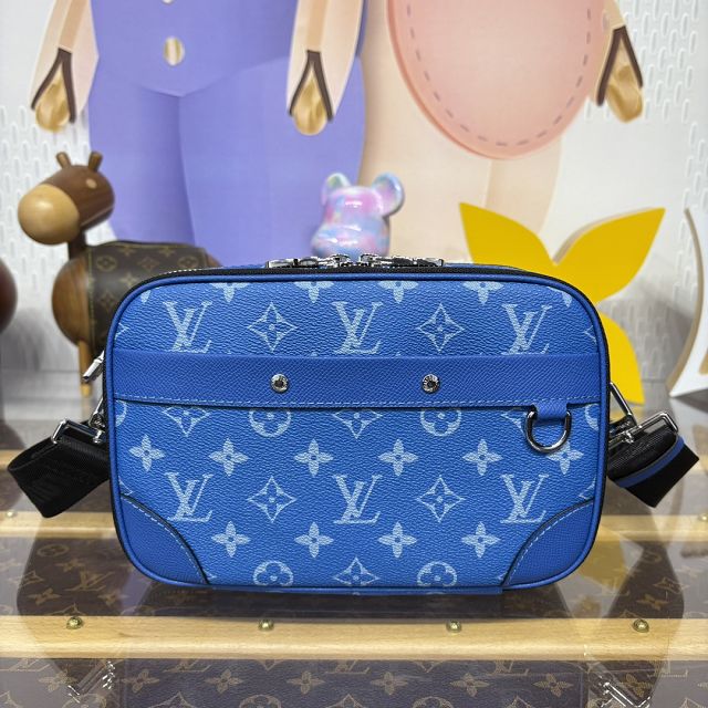 Louis vuitton original monogram canvas alpha messenger bag M31016 blue