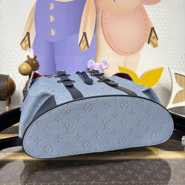 Louis vuitton original monogram canvas christopher backpack mm M14676 blue