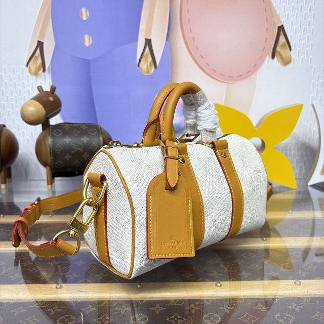 Louis vuitton original monogram canvas keepall 25 M15076 white