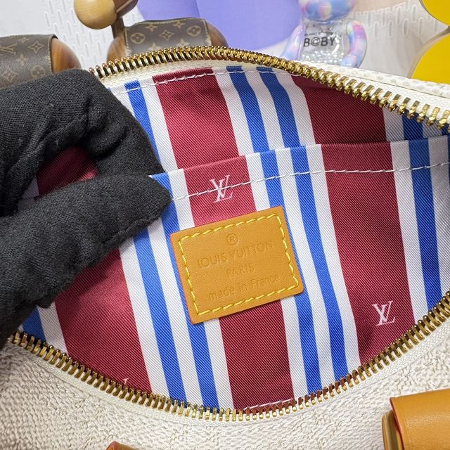 Louis vuitton original monogram canvas keepall 25 M15076 white