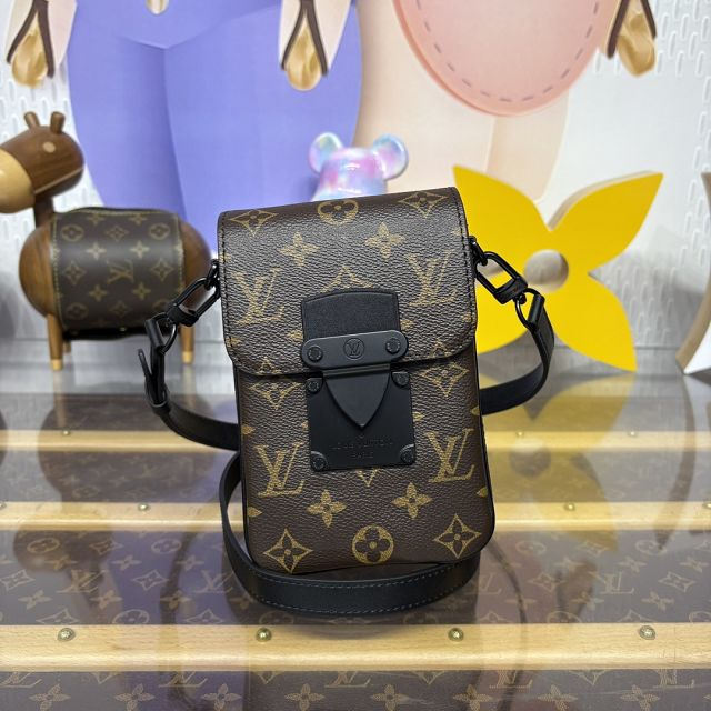 Louis vuitton original monogram canvas s-lock vertical wearable wallet M81522