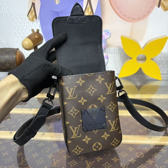 Louis vuitton original monogram canvas s-lock vertical wearable wallet M81522