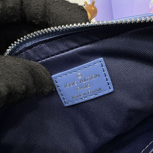 Louis vuitton original monogram canvas trio messenger bag M11592 blue