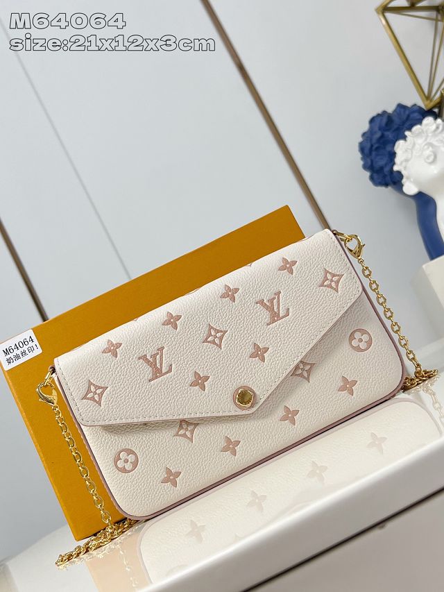 Louis vuitton original calfskin felicie pochette M14968 white