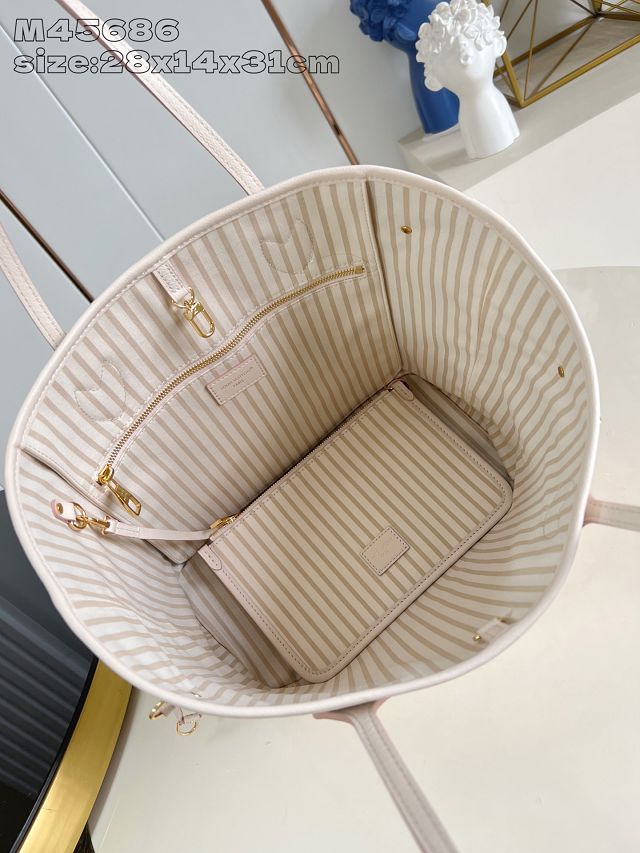 Louis vuitton original calfskin neverfull mm M14285 white