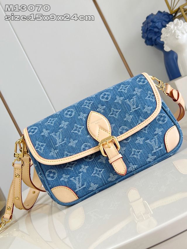 Louis vuitton original denim diane satchel M13070 blue