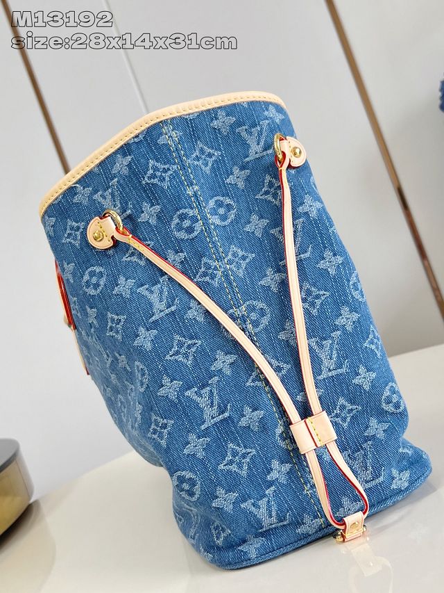 Louis vuitton original denim neverfull mm M13192 blue