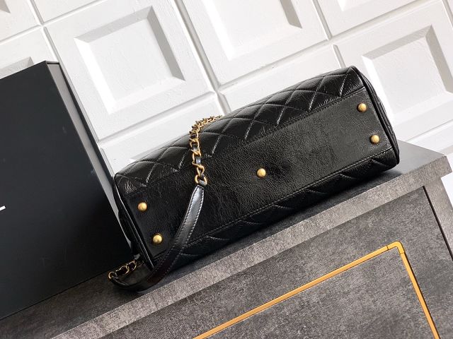 CC original crumpled calfskin large bowling bag AS5579 black