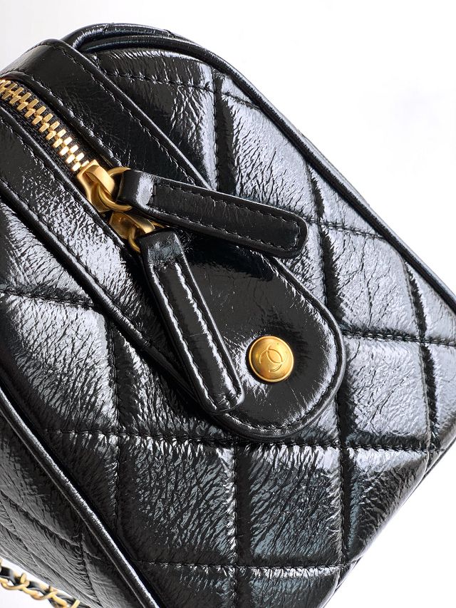 CC original crumpled calfskin large bowling bag AS5579 black