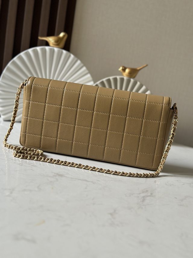CC original lambskin clutch with chain AP3314 apricot