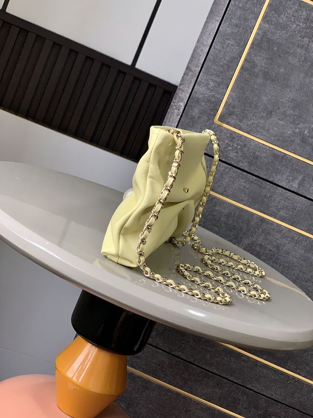 CC original lambskin clutch with chain AP4613 yellow