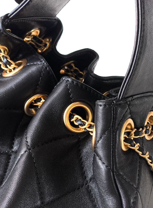 CC original lambskin drawstring bag AS5499 black