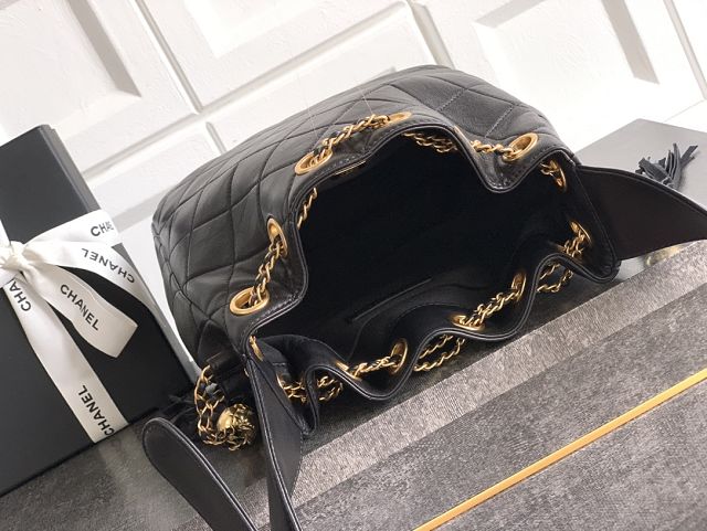 CC original lambskin drawstring bag AS5499 black