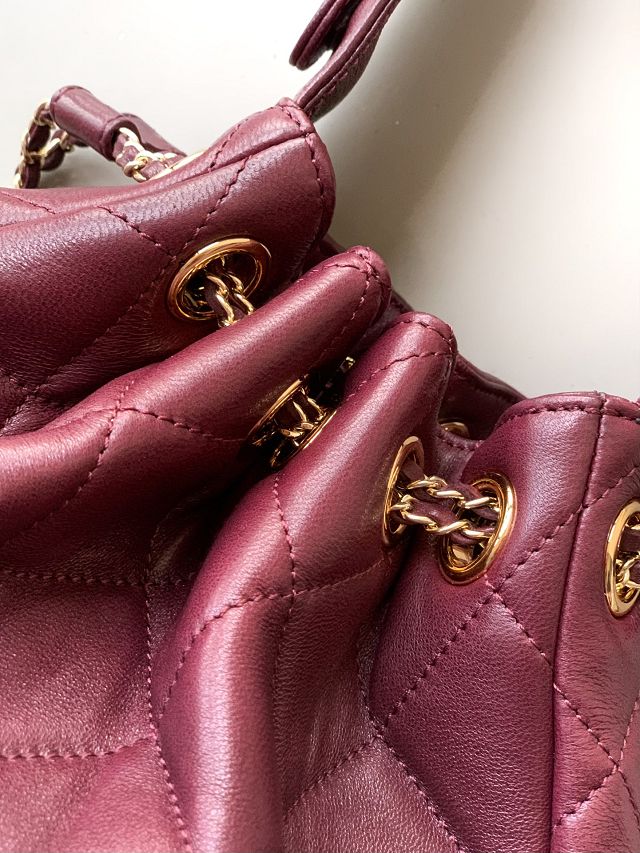 CC original lambskin drawstring bag AS5499 bordeaux