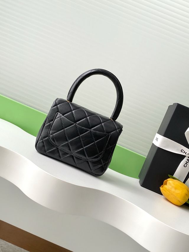 CC original lambskin mini top handle bag AS3869 black