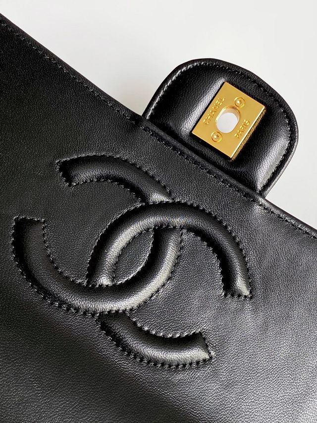 CC original lambskin top handle bag AS3868 black