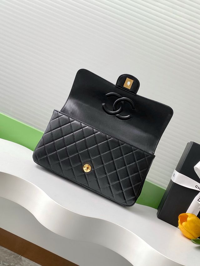 CC original lambskin top handle bag AS3868 black