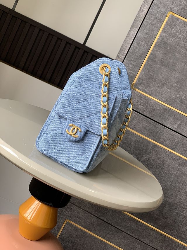 CC original denim 25 mini handbag AS5631 blue