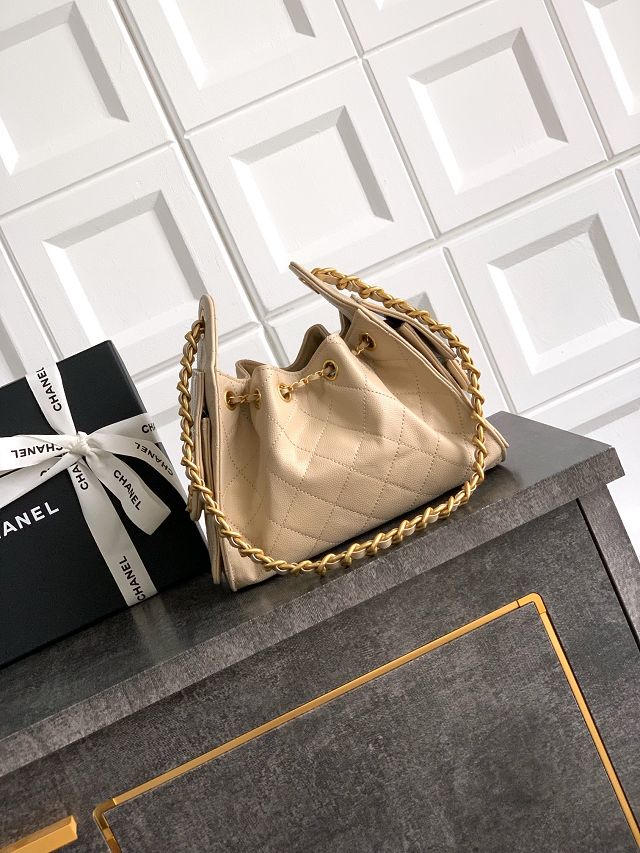 CC original grained calfskin 25 mini handbag AS5631 apricot