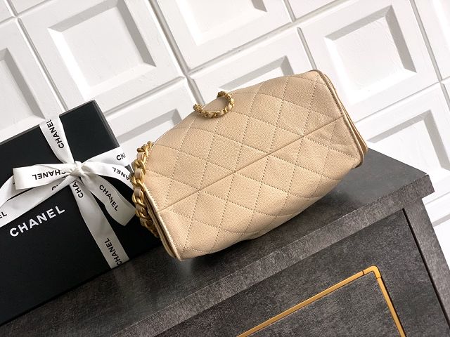 CC original grained calfskin 25 mini handbag AS5631 apricot