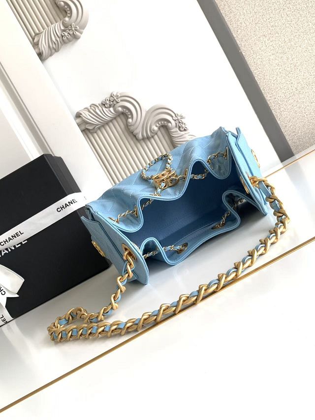 CC original grained calfskin 25 mini handbag AS5631 blue