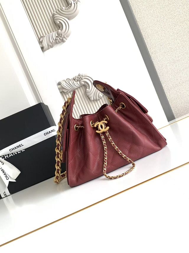 CC original grained calfskin 25 mini handbag AS5631 bordeaux