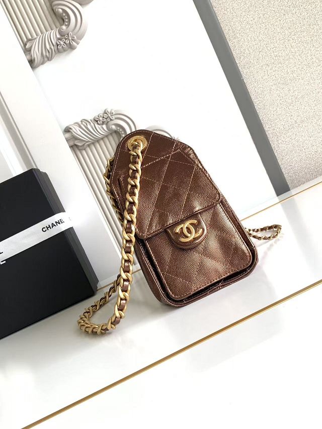 CC original grained calfskin 25 mini handbag AS5631 brozen