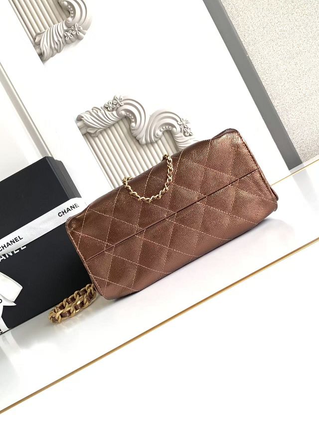 CC original grained calfskin 25 mini handbag AS5631 brozen