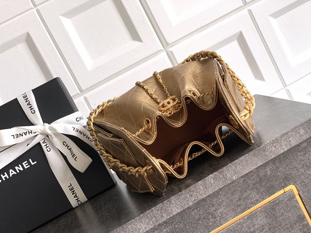 CC original grained calfskin 25 mini handbag AS5631 gold