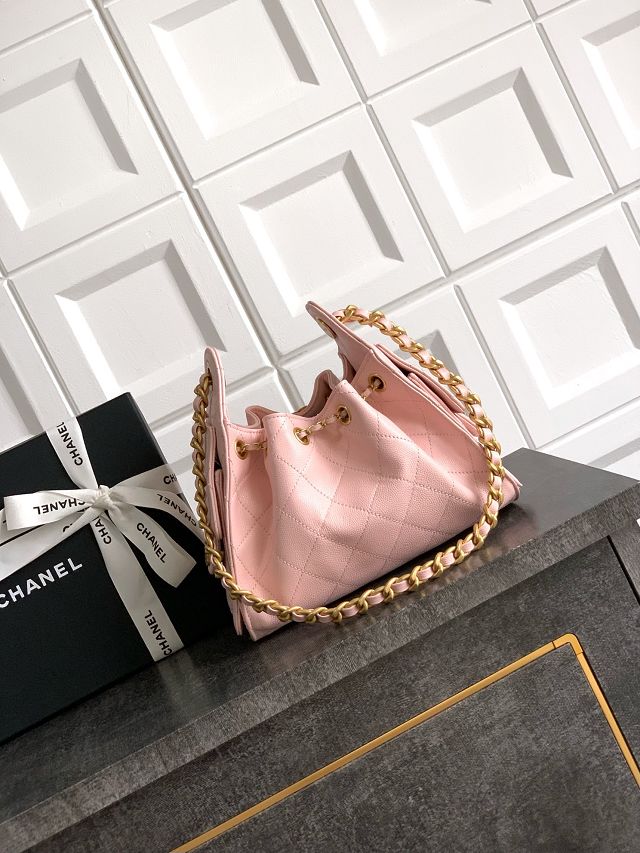 CC original grained calfskin 25 mini handbag AS5631 pink