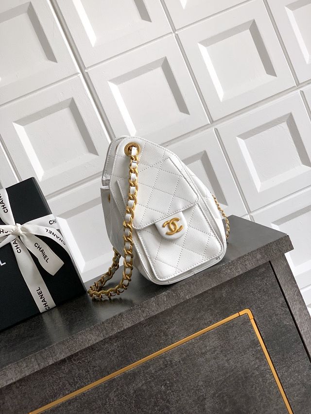 CC original grained calfskin 25 mini handbag AS5631 white