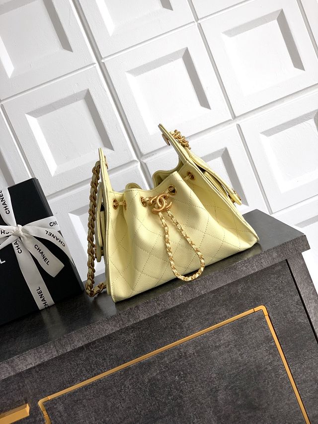 CC original grained calfskin 25 mini handbag AS5631 yellow