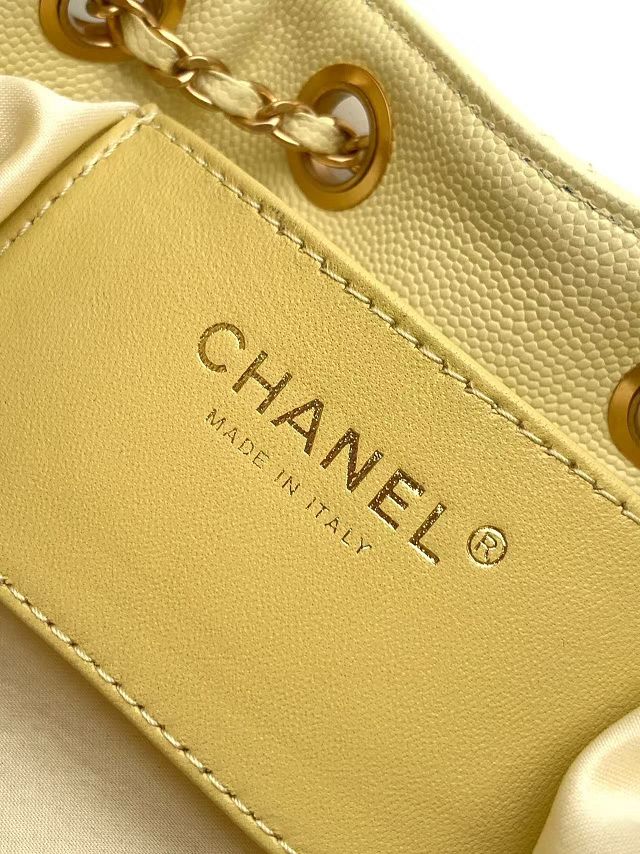 CC original grained calfskin 25 mini handbag AS5631 yellow