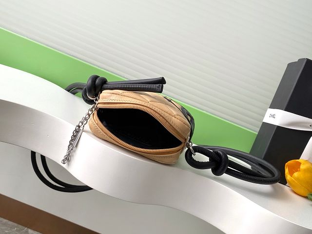 CC original lambskin mini camera bag AS6325 apricot