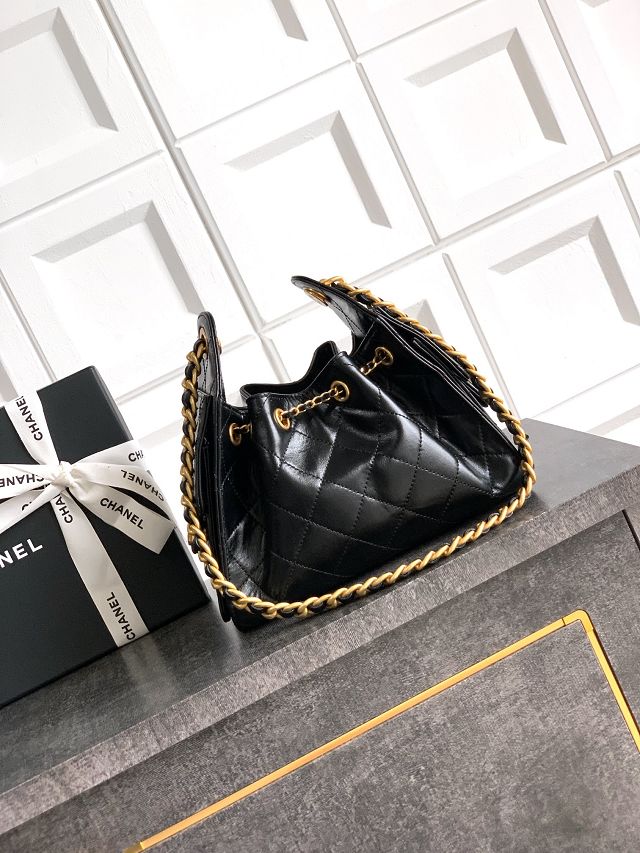 CC original shiny calfskin 25 mini handbag AS5631 black