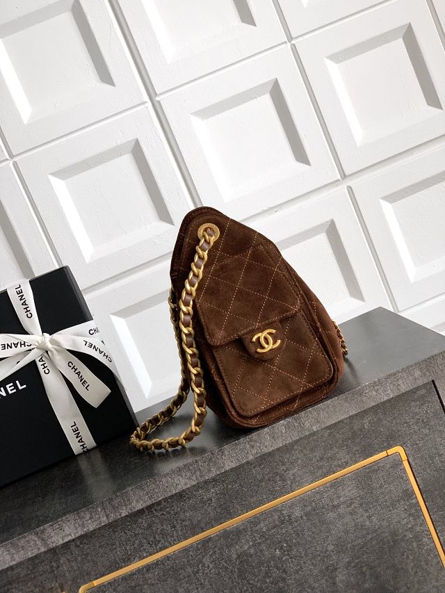 CC original suede 25 mini handbag AS5631 dark brown