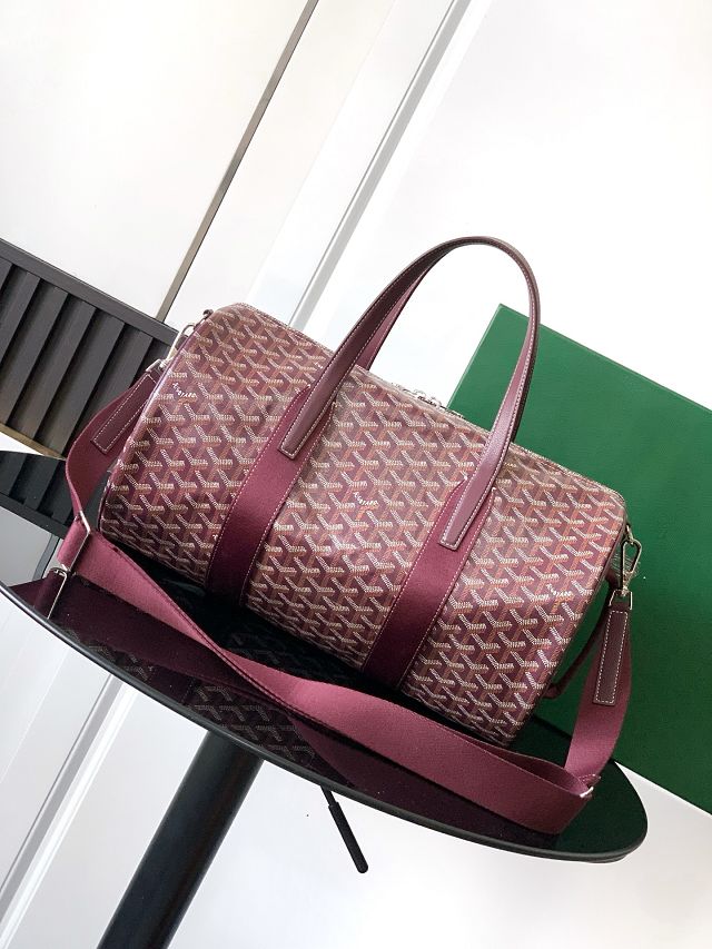 Goyard original canvas barrel 40 sports bag GY0124 bordeaux