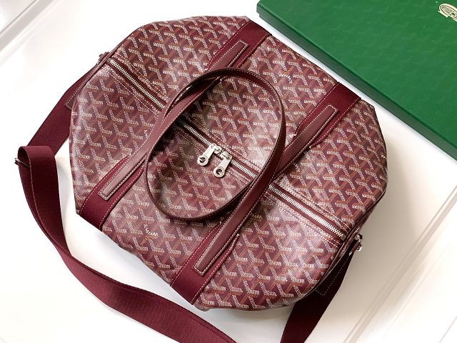 Goyard original canvas barrel 40 sports bag GY0124 bordeaux