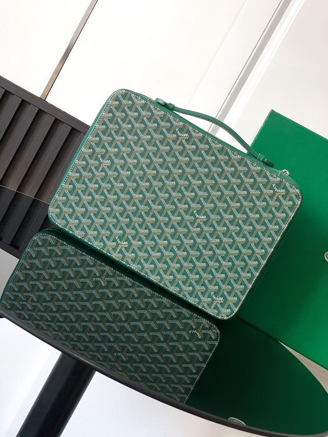 Goyard original canvas compagnon universel A4 bag GY0123 green