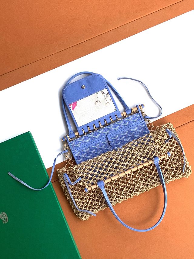 Goyard original raffia mesh aligre bag GY0122 iris