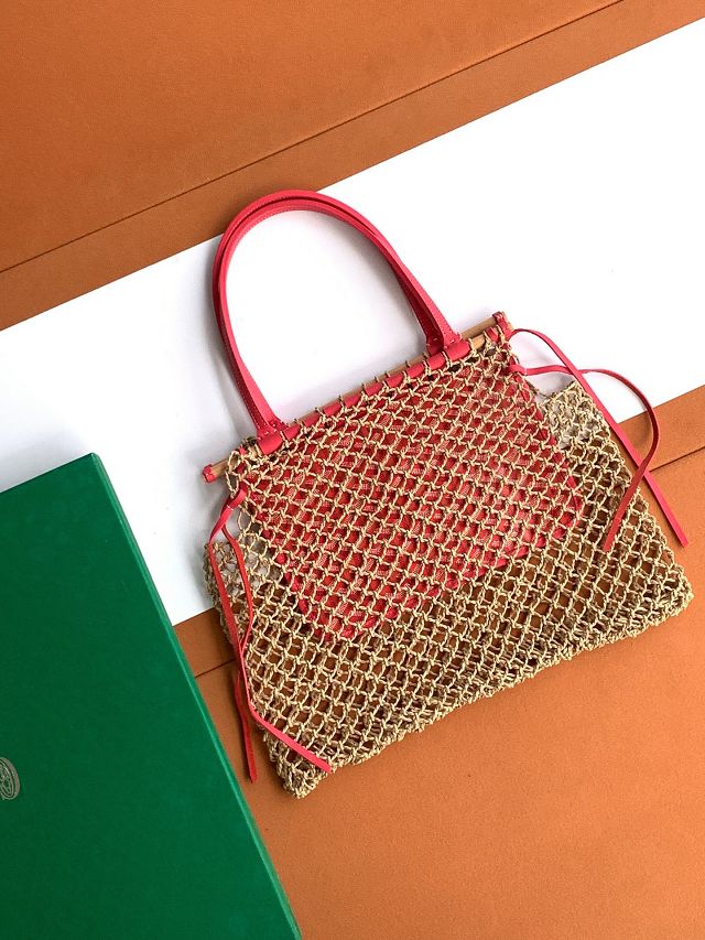 Goyard original raffia mesh aligre bag GY0122 fuchsia