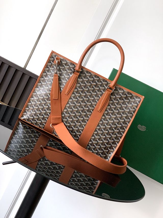 Goyard original canvas morvan document case GY0125 brown