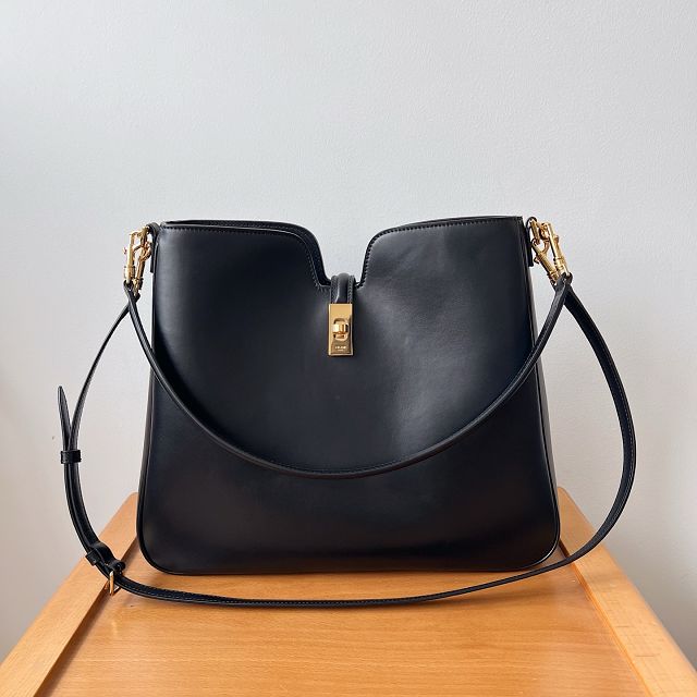 Celine original calfskin medium camille 16 soft bag 119563 black