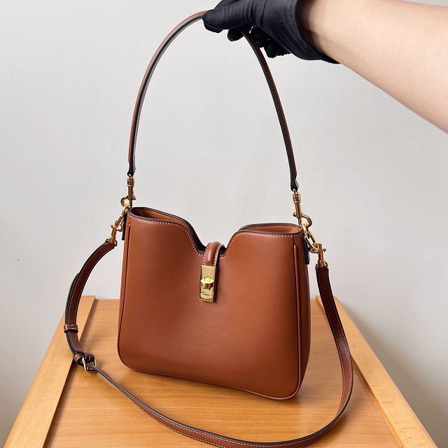 Celine original calfskin small camille 16 soft bag 120693 brown
