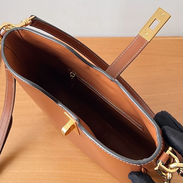 Celine original calfskin small camille 16 soft bag 120693 brown